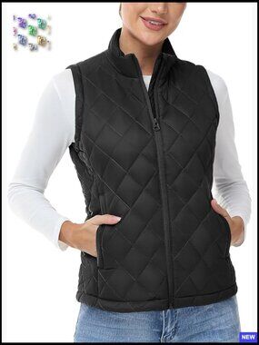 Lightweight Quilted Puffer Vest Windproof Sleeveless Jacket Stand Collar 4